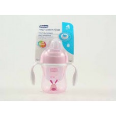 CHICCO TRANSITION CUP 4M SIPPER PINK