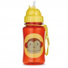 Skip Hop Zoo Straw Bottle, Holds 12 oz, Marshall Monkey
