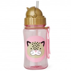 Skip Hop Zoo Straw Bottle, Leopard, Pink