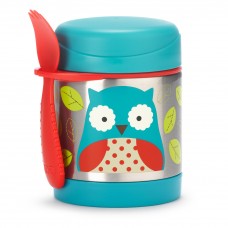 Skip Hop Baby Zoo Little Kid and Toddler Insulated Food Jar and Spork Set, Multi, Otis Owl