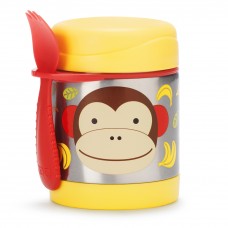 Skip Hop Baby Zoo Little Kid and Toddler Insulated Food Jar and Spork Set, Multi, Marshall Monkey