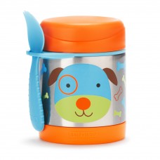 Skip Hop Baby Zoo Little Kid and Toddler Insulated Food Jar and Spork Set, Multi, Darby Dog