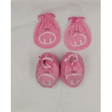 KIDS COLLECTION EXCLUSIVE BABY  BOOTY MITTENS SET PINK 001010