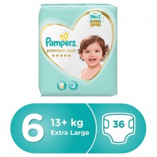 PAMPERS PREMIUM CARE DIAPERS NO-6, (13+KGS, 36pcs ) XTRA LARGE