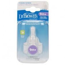 DR BROWN'S LEVEL 4  9M+  SILICON NARROW NECK NIPPLES  2PC PACK