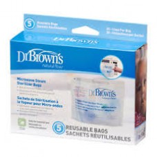 DR BROWN'S Microwave Steam Sterilizer Bags (5 pack bags   20 uses per bag)