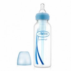 DR BROWN'S NARROW NECK  OPTIONS  COLORED  8 OZ FEEDING BOTTLE BLUE